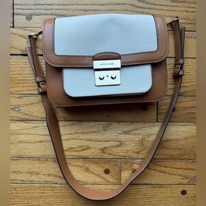 Michael Kors Brown and Cream Crossbody Bag